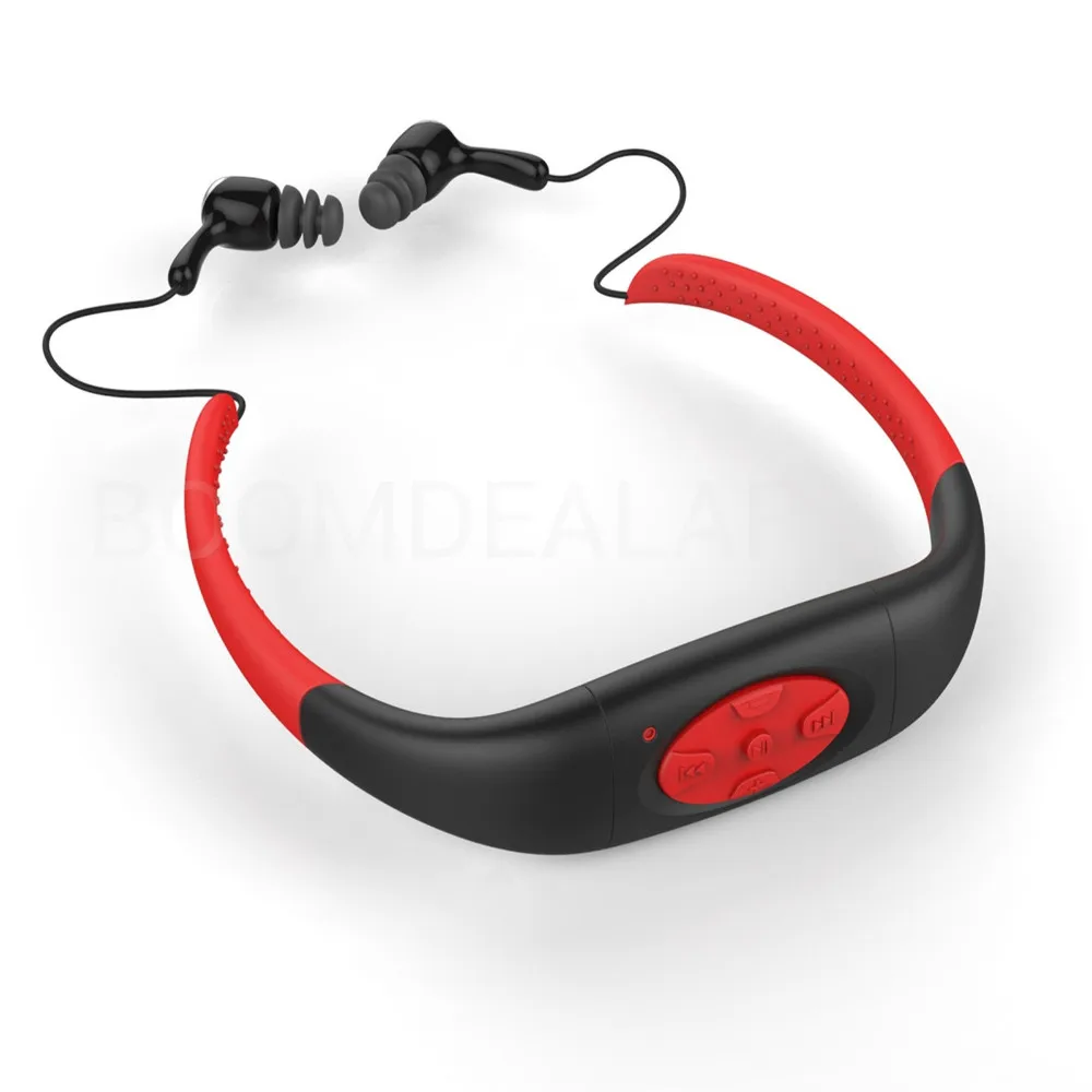 Версия 4 Гб Водонепроницаемый IPX8 Спортивный MP3 плеер шейным ободом FM радио Плавание Серфинг Бег MP3 с наушниками под водой