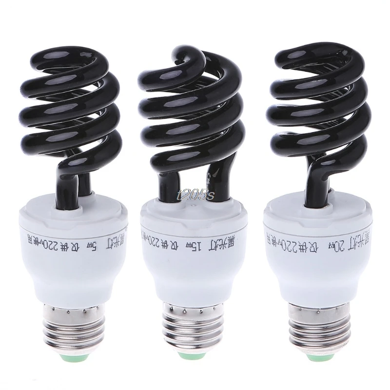 E27 5/15/20W UV ультрафиолетовые люминесцентные черный светильник CFL Лампа 220V T16 Прямая