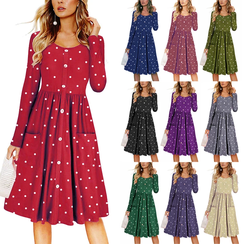 

O-neck Evening Dress Fastener Pocket Knitted dress Print Flower Plus Size Dresses For Women Party Banquet Evening Vestido