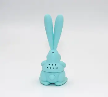 

300pcsTea Infuser Rabbit Shape Silicone Tea Strainer Reusable Leaf Filter Herbal Spice Tea Coffee Fliter Kitchen Tools lin4954