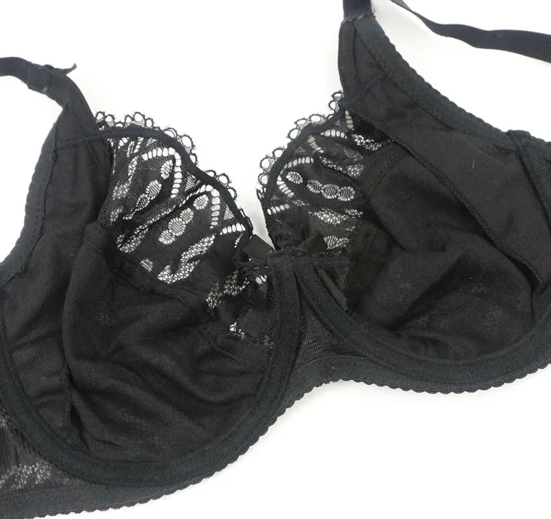 Hot Floral Lace Underwire Bra Bustier Sheer Top Bralette Super Thin Cup Summer Style Bras Brassiere Lingerie BH 85-110 DE DE0024