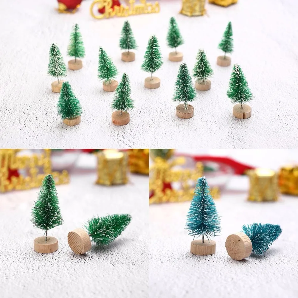 20pcs Cute Mini Sisal Fiber Christmas Tree DIY Craft Desktop c b a
