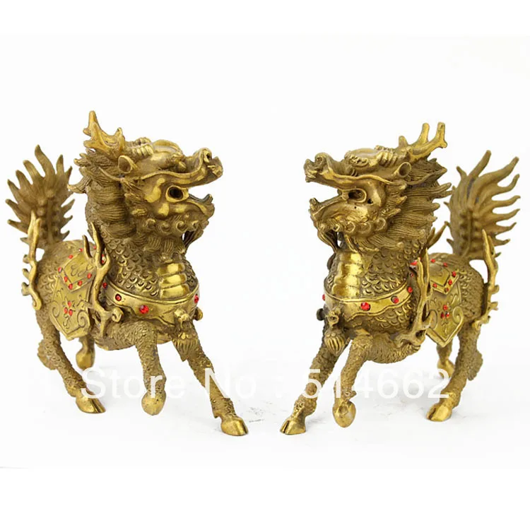 

Feng Shui Pair Brass Chilin/CHILIN statues /CHILIN Sculptures