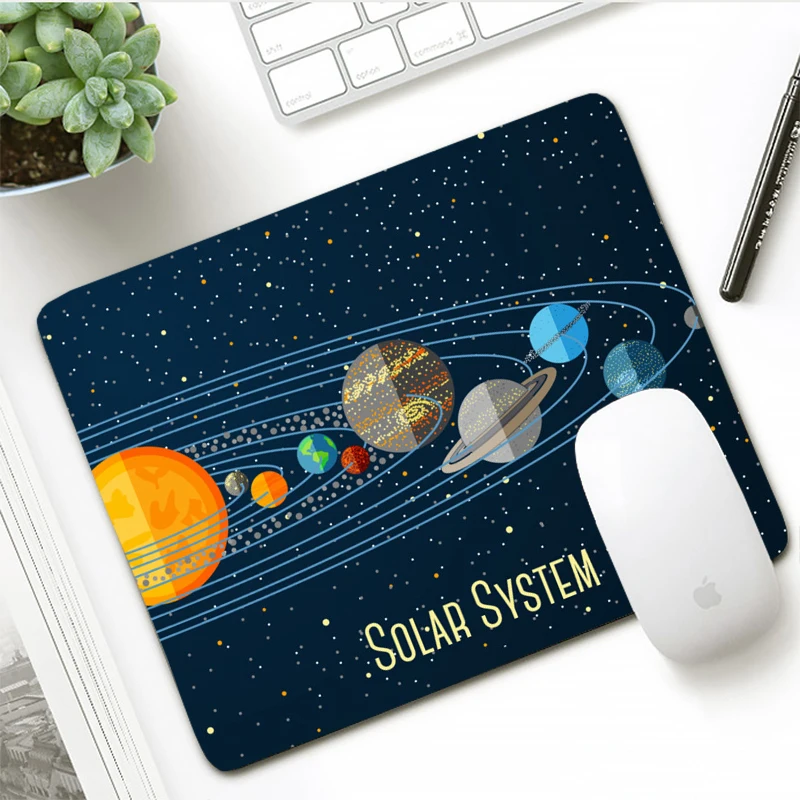 

21x26cm Solar System Mousepad Otaku Locking Edge Gamer Speed Mouse pad Small Size for Notebook Office Laptop mat