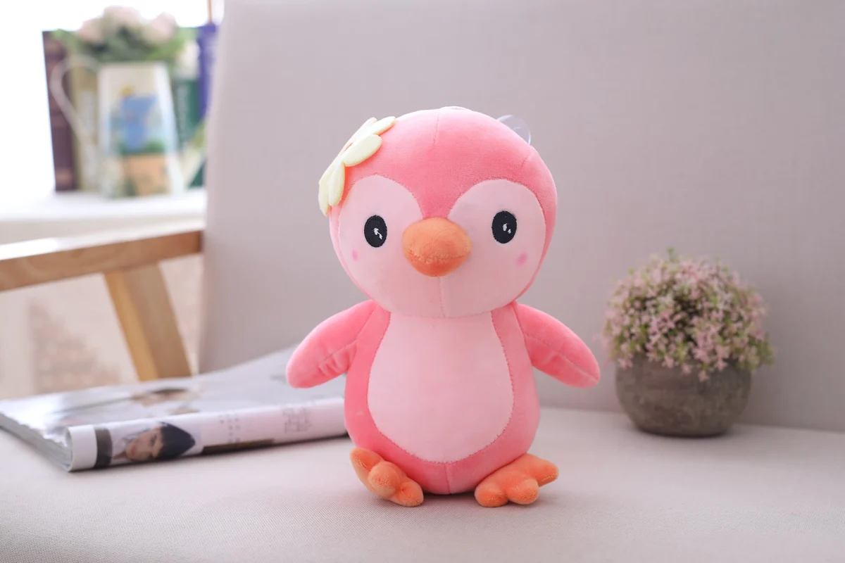 Мягкие плюшевые брелоки с пингвином, милые куклы, Kawaii, плюшевый плюш для детей, подарок для мальчиков и девочек, домашний декор, день рождения - Цвет: red