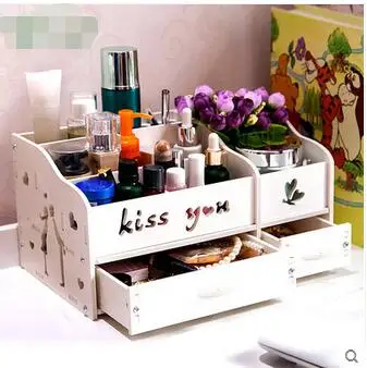 

Home desktop cosmetic boxes Draw-out type make-up box shelf large jewelry box storage box