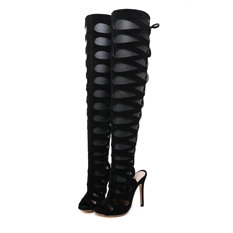 2019 À Décontracté Super Sandales Enmayla Black Gladiateur D'été Mode Taille 35 Talons Nouvelle Hauts Ly1067 40 Femmes Lacets qqY1t