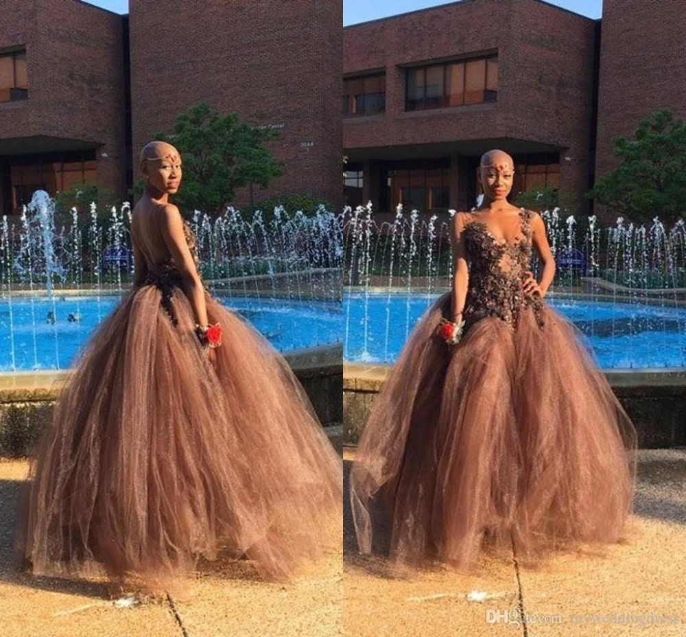 chocolate evening gowns