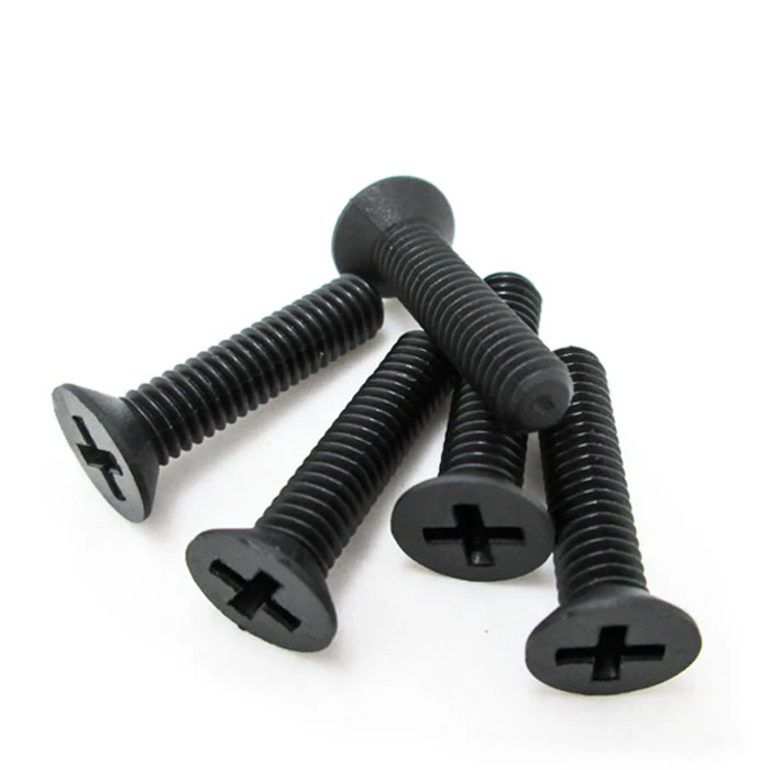 

Nylon Black Flat Head Machine Screw Countersunk Plastic Phillips Cross Recessed Head Metric Bolts M2.5 M3 M4 M5