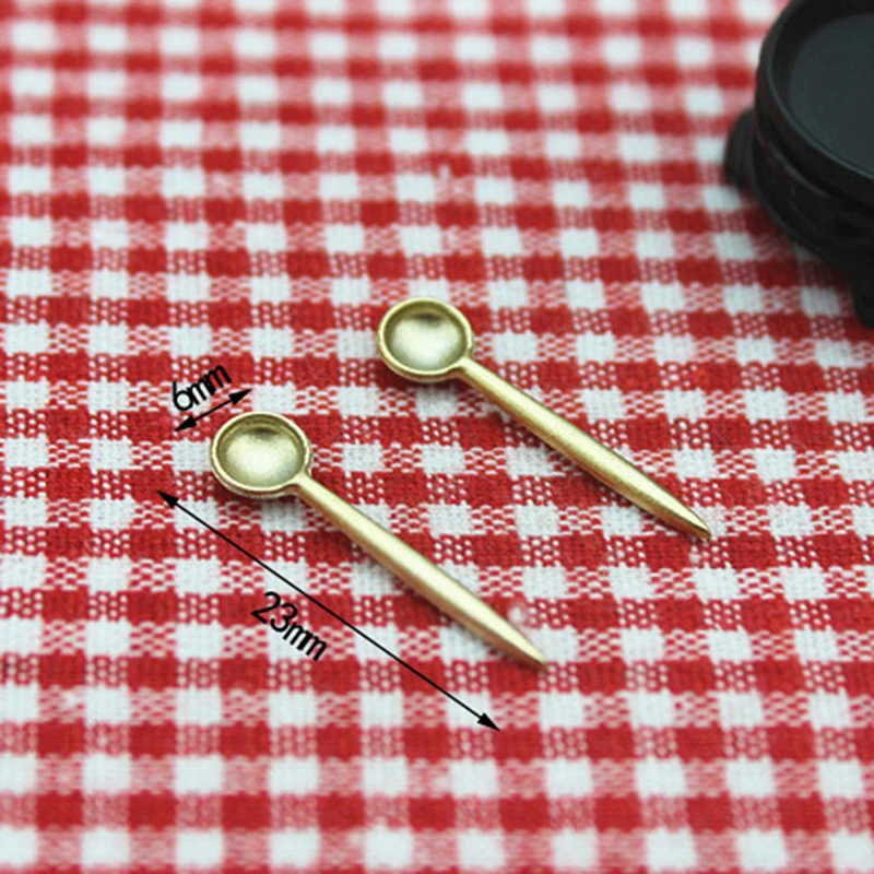 

1Pcs 1/12 Kitchen Tools Model Mini Alloy Spoon Simulation Toys for Doll House Decoration Dollhouse Miniature Accessories