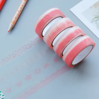 

1pcs Shangpai Stationery Cute Small Fresh Transparent Lace Tape 10m Small roll Decorative DIY Color tape