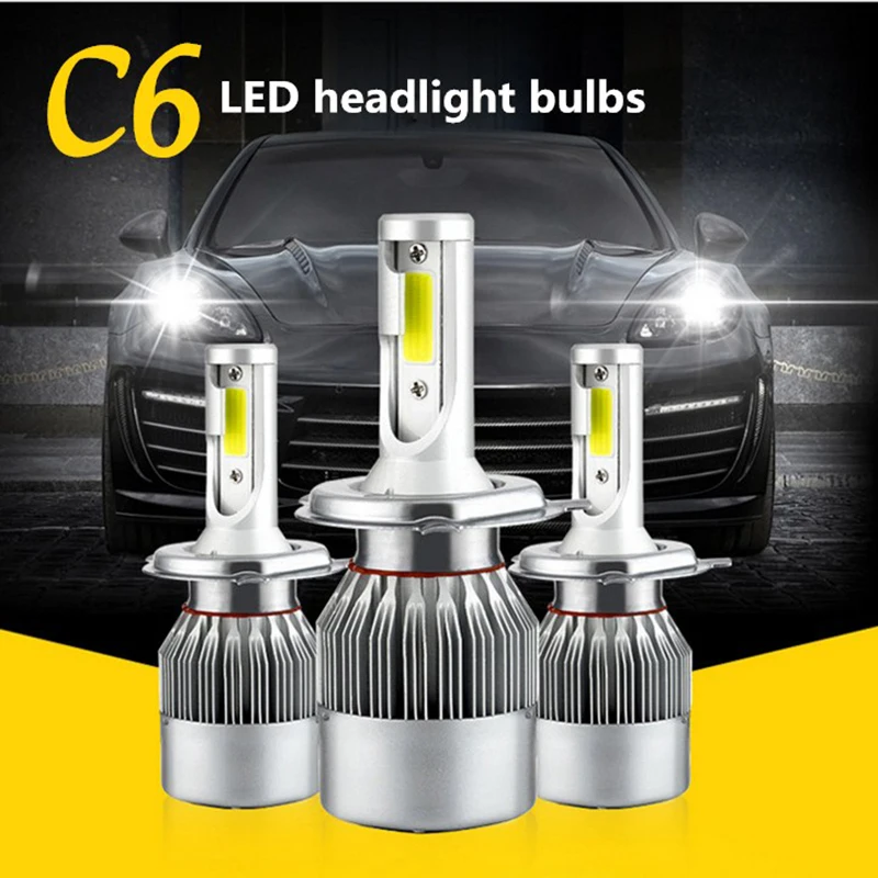 

2PCS 9012 LED Headlight Bulbs All-in-One Conversion Kit -12V/24V Universal 72w 7600Lm 6000K Cool White COB Chips Worry-Free