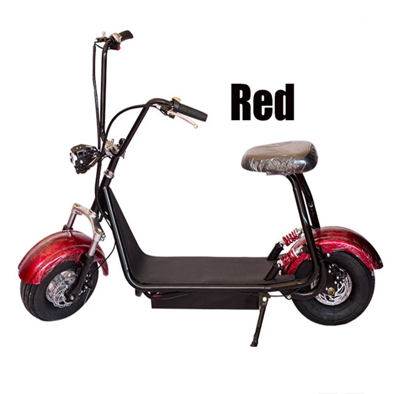 Citycoco электрический скутер взрослых 800 Вт Mini e-велосипед Дистанционное управление интеллектуальная ускорение город Двигатель Велосипеды - Цвет: 10A Red