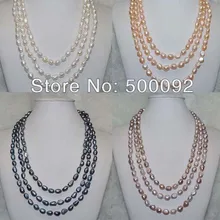 60 дюймов 7-8*8-10 мм барокко культивированный пресноводный жемчуг ожерелье