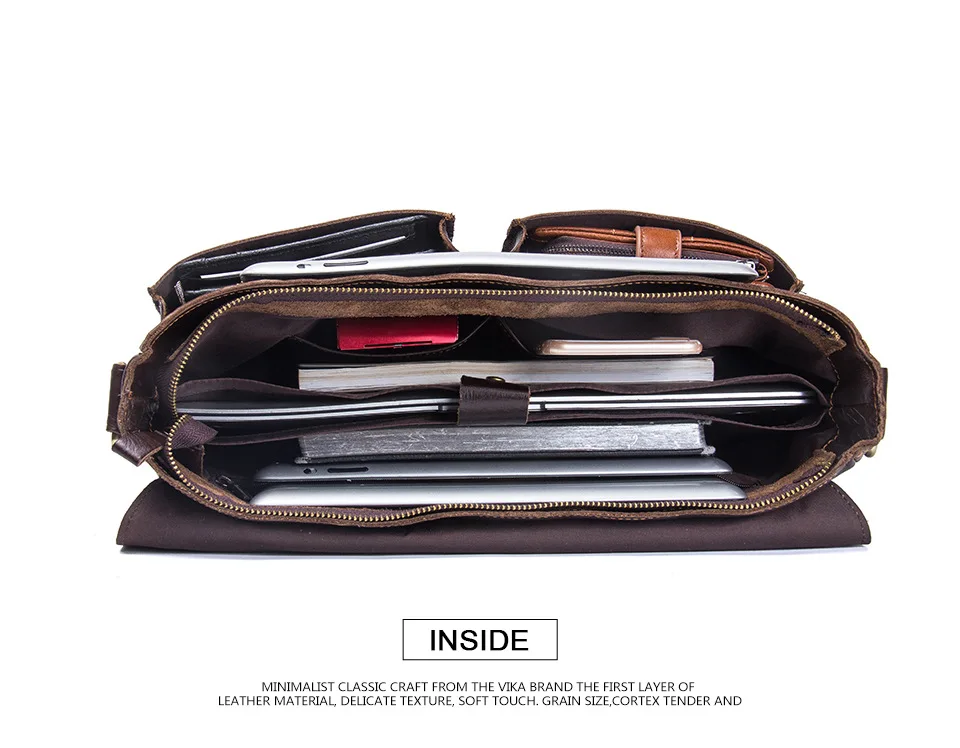 Мужская сумка-портфель из натуральной кожи для 14 "ноутбука Бизнес Мужская сумка на плечо винтажная непромокаемая мужская сумка-портфель
