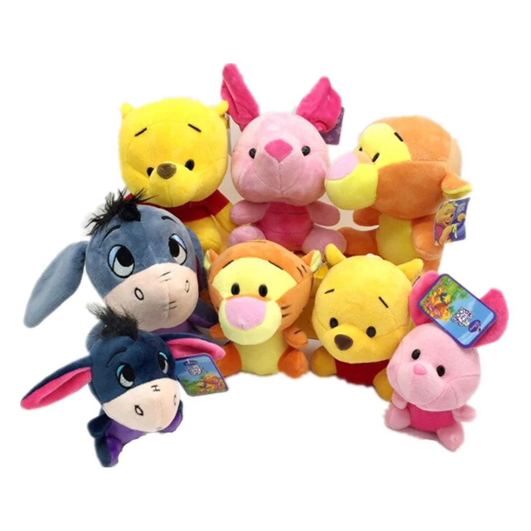 

Stuffed Disney Movie Winnie Bear Plush Keychain Piglet Tiger Eeyore Winnie Friends Dolls Kids Gift Bag Decor Cotton Pendant Toys