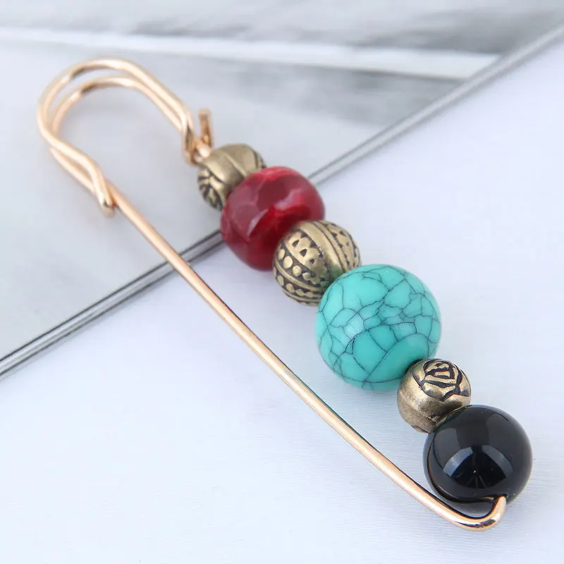 

Acrylic Beads Bead Charm Pin Brooch for Women Tie Scarf Cardigan Clip Pins Brooch