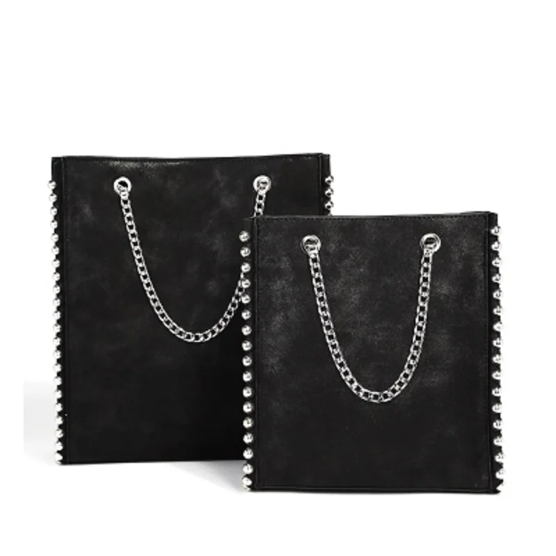 

Handbags 2018 new spring and summer rivet decoration shopping bag leisure shoulder ladies bag chain bag