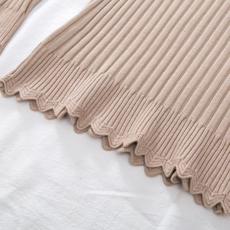 New 2016 Knitted Turtleneck Sweater Fashion Women Autumn High Stretch Striped Pullover Long Sleeve Sweater Women Pull Femme W865