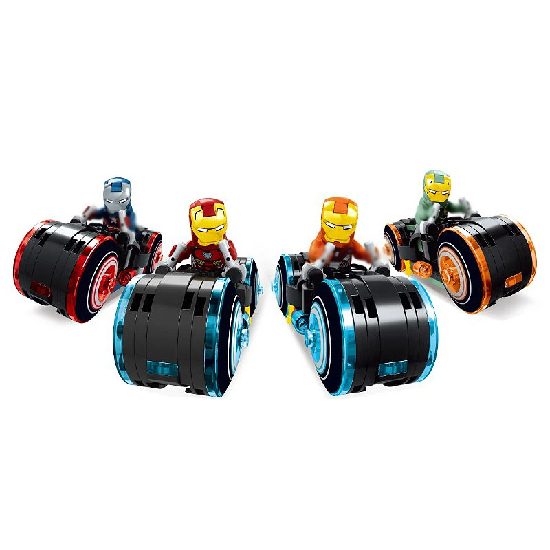 

Hot Avenger tron motorcycle building block marvel ironman MK36 MK37 mk50 figures bricks toys for boys gifts