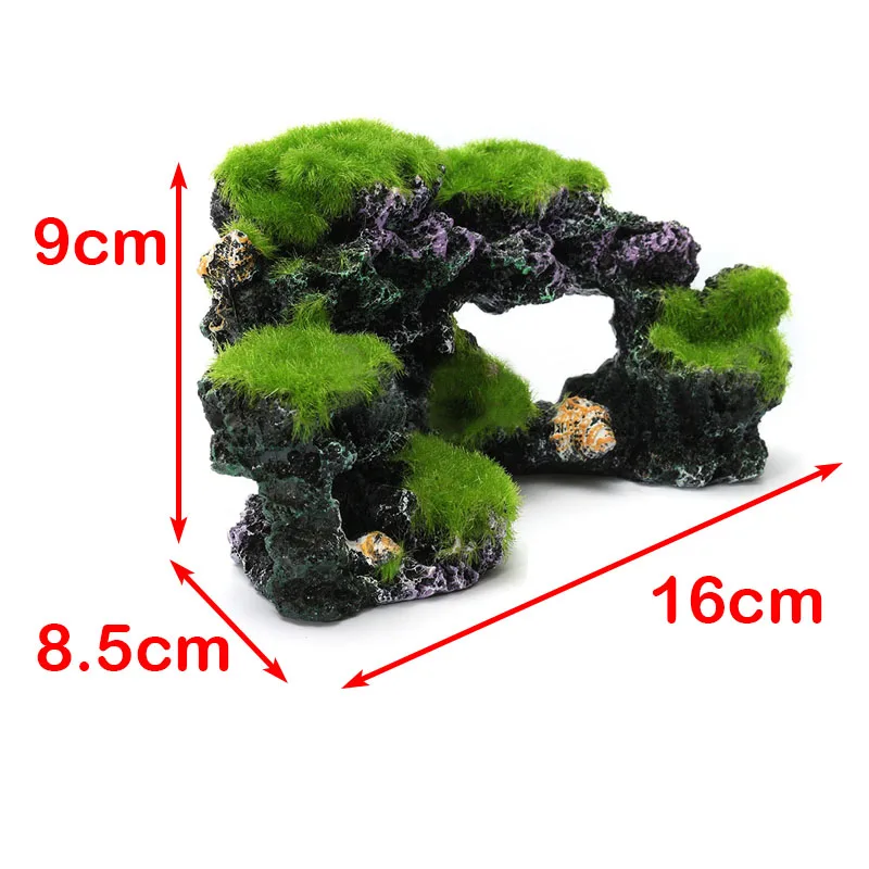JX-LCLYL Aquarium Mountain View Coral Reef Rock Cave Ornament Stone Moss Fish Tank Decor