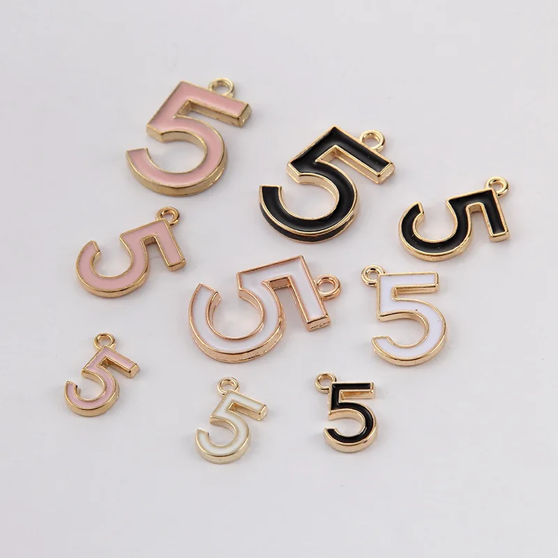 

10pcs/lot Hot Sale High quality Metal Digital 5 Number 5 Charms Fashion Jewelry Bracelet Pendants Findings Charm For Necklace