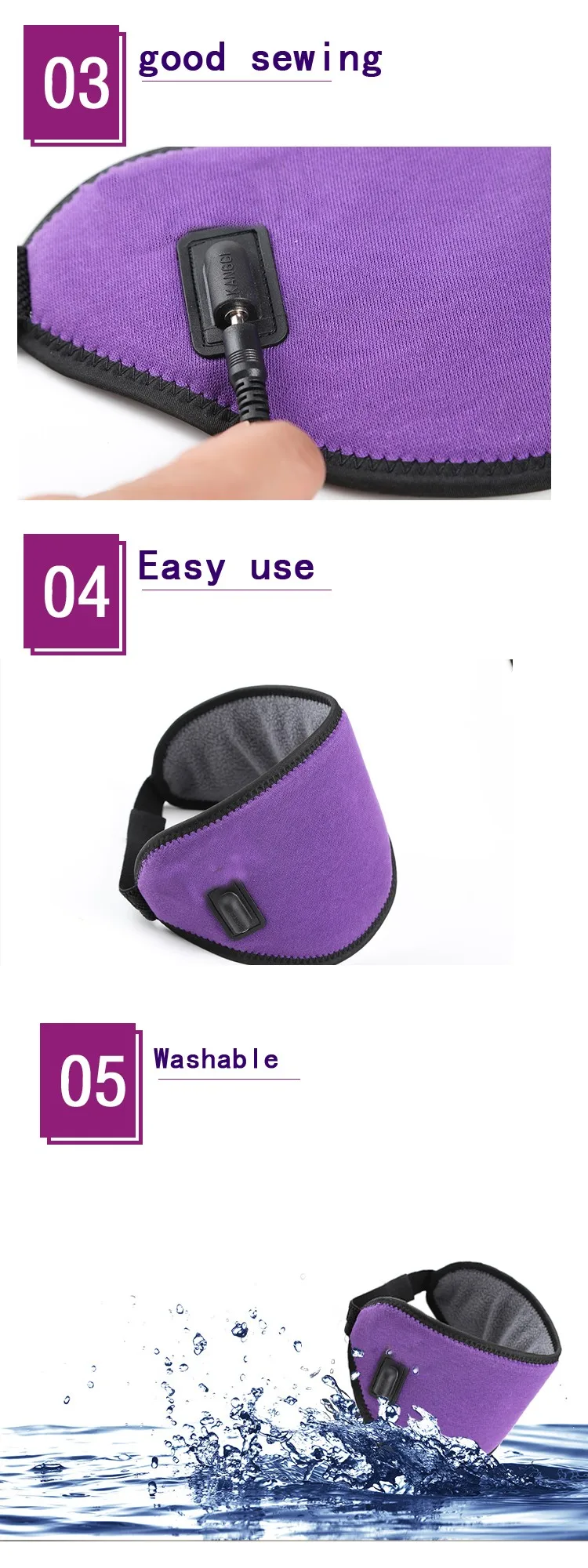 Máscara de Aquecimento do Infravermelho Máscara de Olho Faz os Olhos Salvador Distante Aquecimento Roxo Confortável Feminino 5 v 6 Esporte e Lazer
