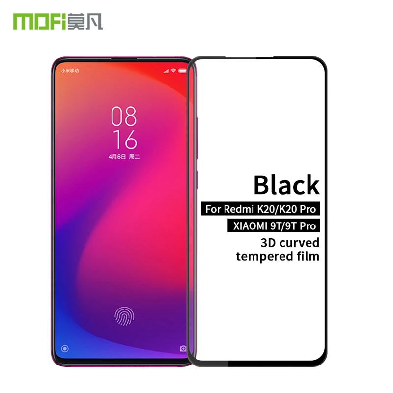 

For Redmi K20 /K20 Pro Tempered Glass MOFI 3D Curved 9H Full Cover Screen Protector For Xiaomi Mi 9T /9T Pro Protective Film