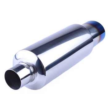 

evil energy Universal Fit Muffler Exhaust Tip Polished Stainless Steel Tip And Silencer 2.0 "inlet To 3"outlet Exhaust Pipe