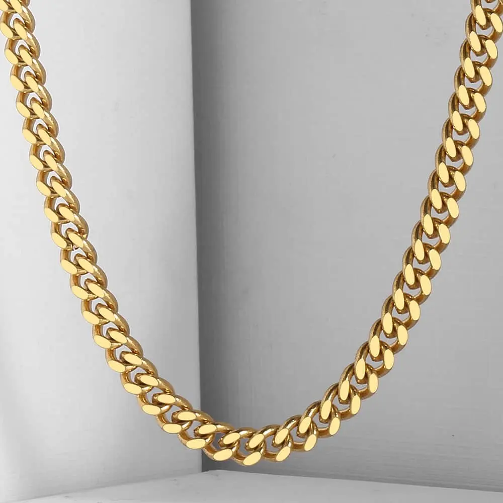 

4mm Mens Boys Gold Filled GF FLAT CURB CUBAN Necklace Chain GN32