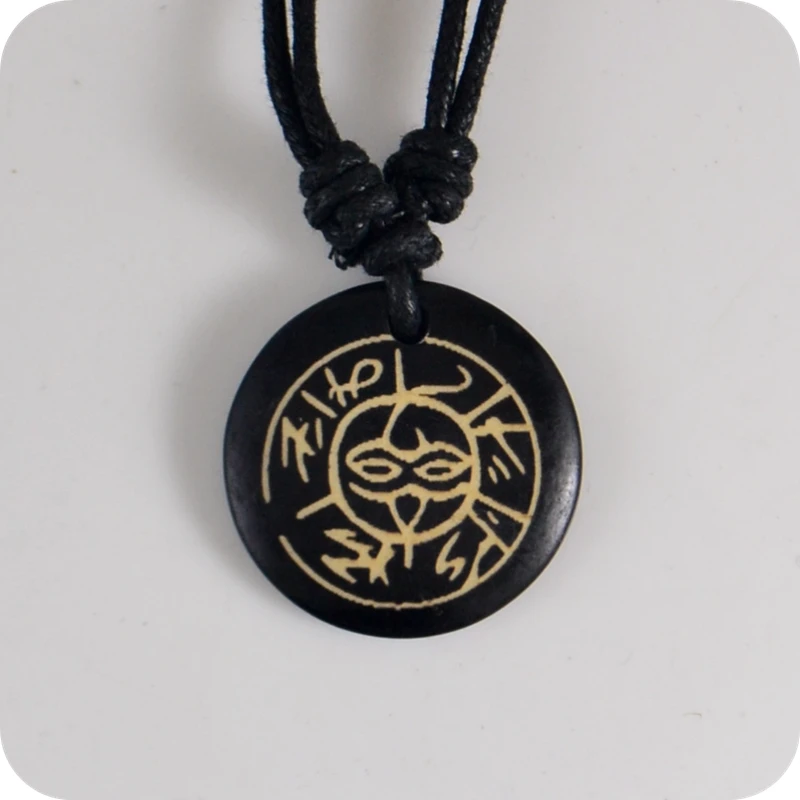 

GOD Sky eyes OM MANI PADME HUM Tibet six words mantra amulet yak bone Pendant Necklace Lucky Gift Tribal Totem Fashion Jewelry