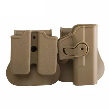 Polymer Retention Roto Holster for Glock 19/23/25/28/32 - Right Handed Gen 4 and Double magazine Pouch 9/40 DE