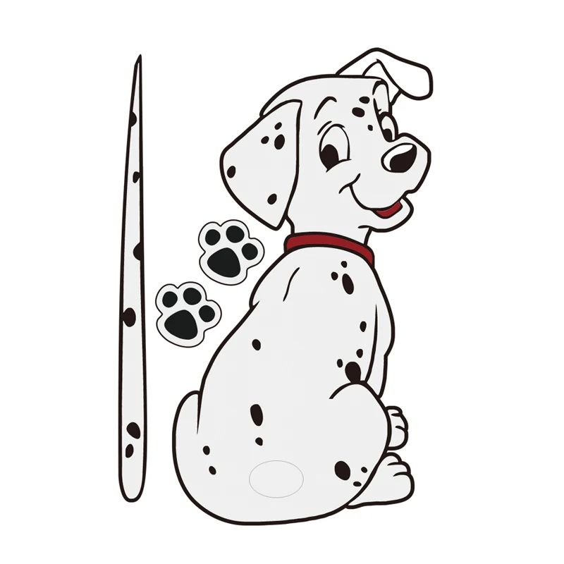 Baru Mobil Stiker Jendela Belakang Dalmatian Ekor Cakar Kartun