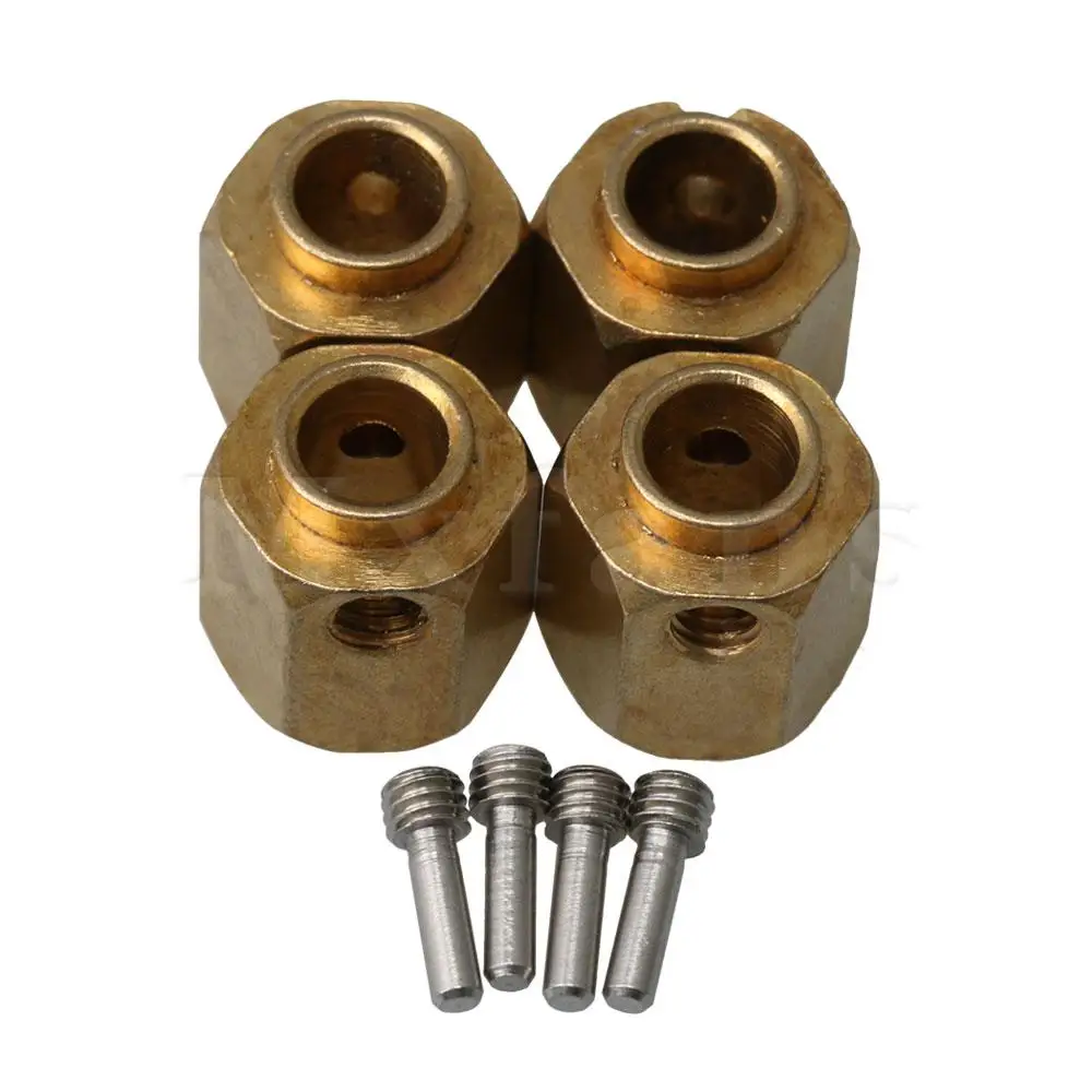 

Mxfans Copper Extension Hub Hex Part for TRAXXAS TRX-4 RC1:10 Rock Crawler Car 14mm Extension Pack of 4