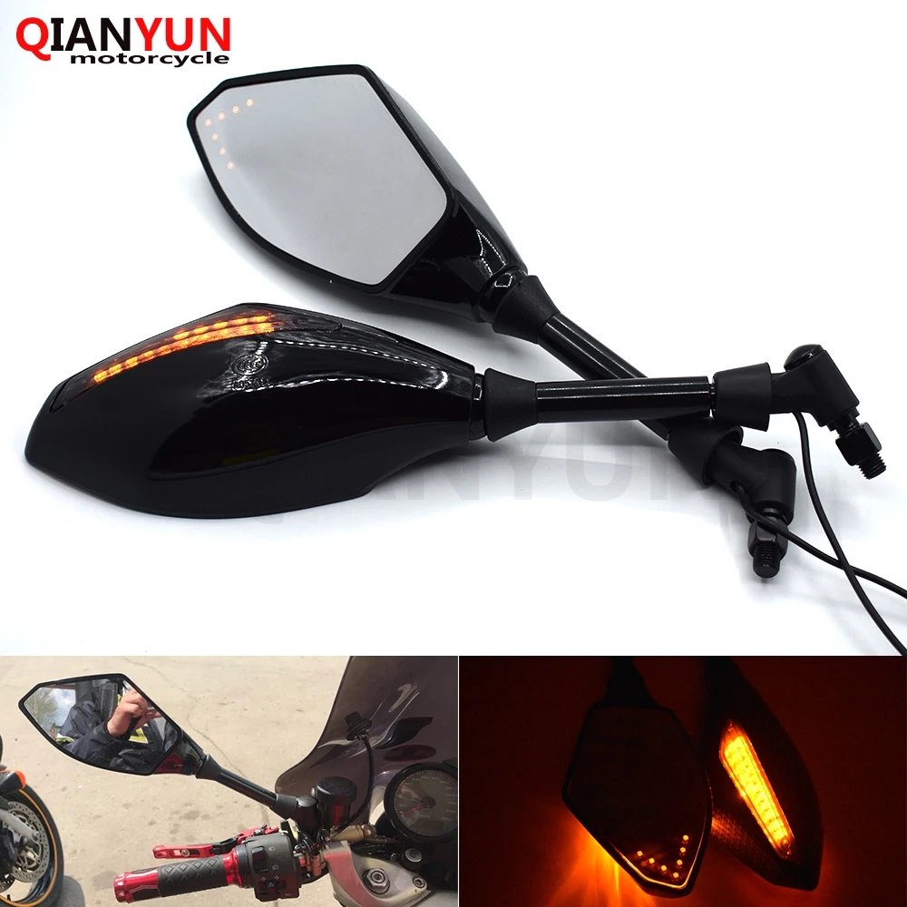 

Universal 10 mm motorcycle LED turn signal rear view mirror side mirror For Suzuki TL1000S DL650 V-STROM GSR600 GSR750 SFV650