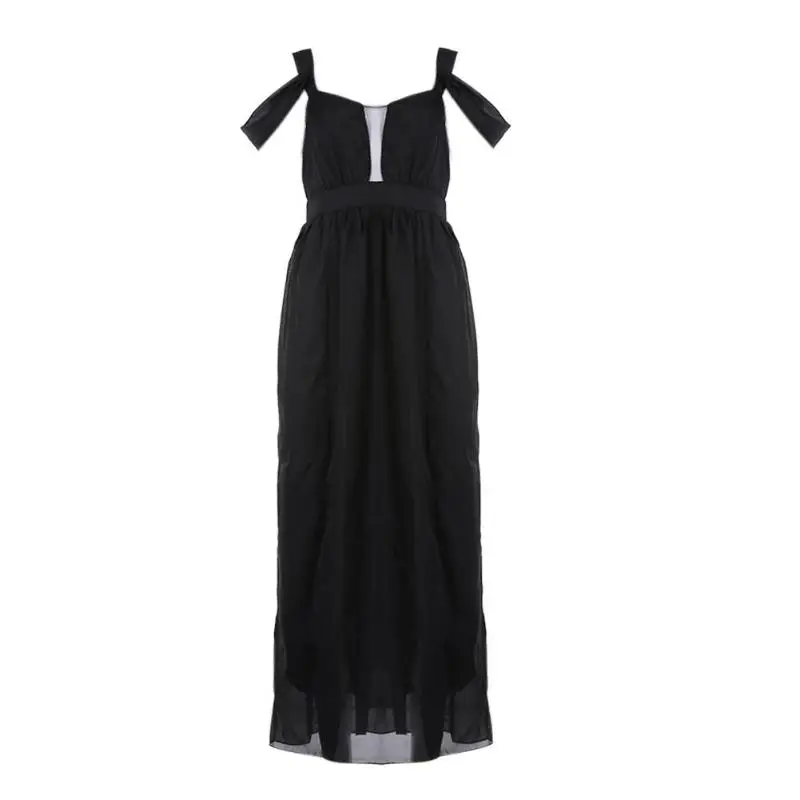 2018 Для женщин летние длинное платье Vestido макси Элегантные Шифон с открытыми