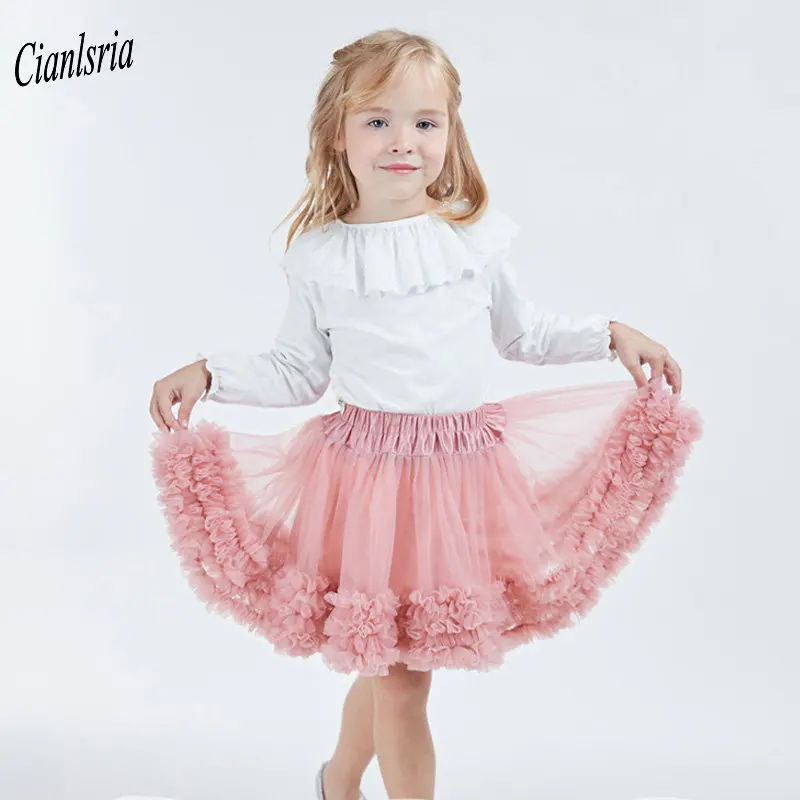 

Kids Girls Tutu Skirts Tulle Ruffles Short Pettiskirt Toddler 6 Colors tutu Dance Skirt Party performance Petticoat