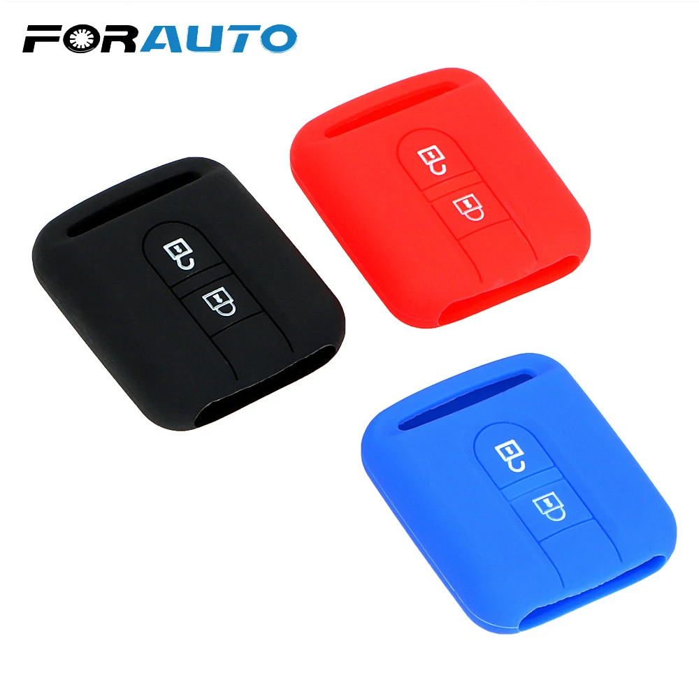 

FORAUTO Car Key Case Silicone Key Protect Bag Key Cover Fob 2 Buttons Auto Accessories For Nissan Qashqai Micra Navara Almera