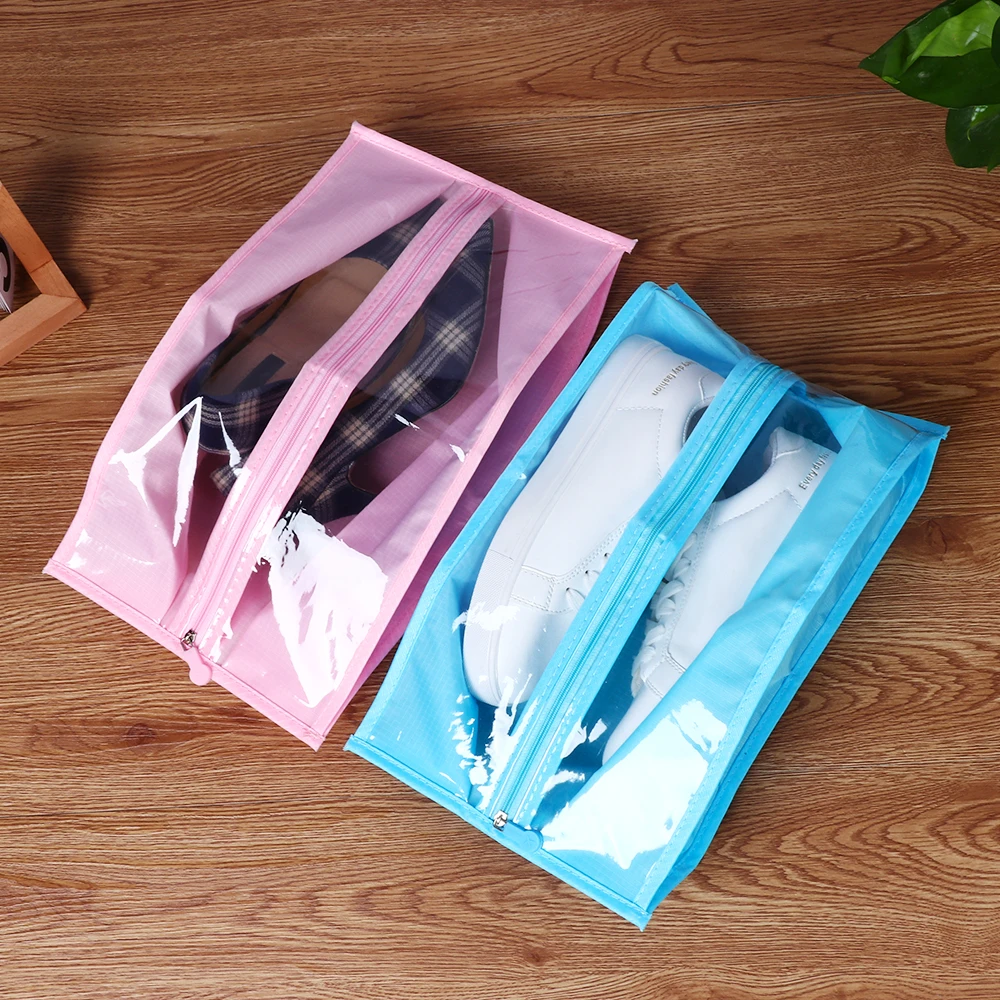 

20.5x40cm Portable Dust-proof Shoes Covers Organizer PVC Waterproof Storage Bag Hanging Save Space Closet Rack Travel Supplies