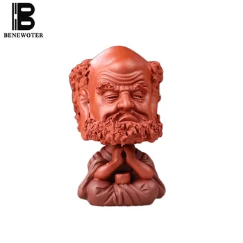 

Authentic Yixing Purple Clay Bodhidharma Tea Pet Office Kung Fu Tea Set Natural Raw Ore Zisha Crafts Flower Pot Decoration Gifts