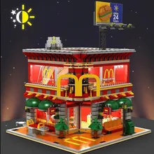 Горячая город кирпичи playsmobil улица вид серии 4в1 Рождество Ресторан строительные блоки игрушки для детей brinquedos