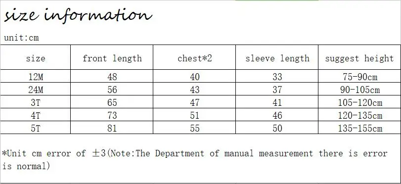 size chart