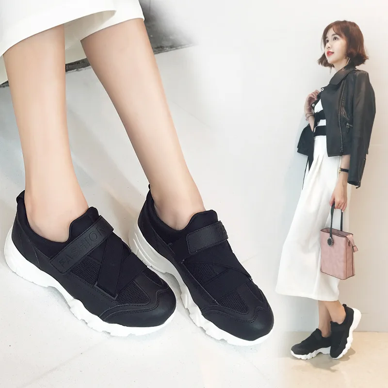 

Women Shoes English Magic Stickers White Shoes Sports Students Net Noodles Breathable Shoes For Women Running Sneaker