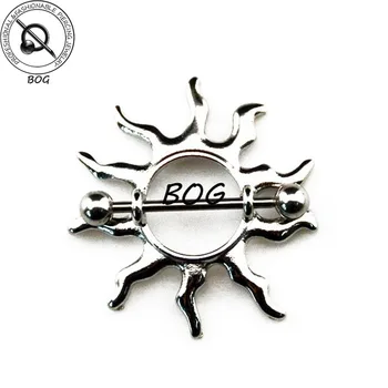 

BOG-Pair Tribal Sun Fire Nipple Ring Sexy Nipple Piercing Jewelry Nipple Barbell Body Jewelry