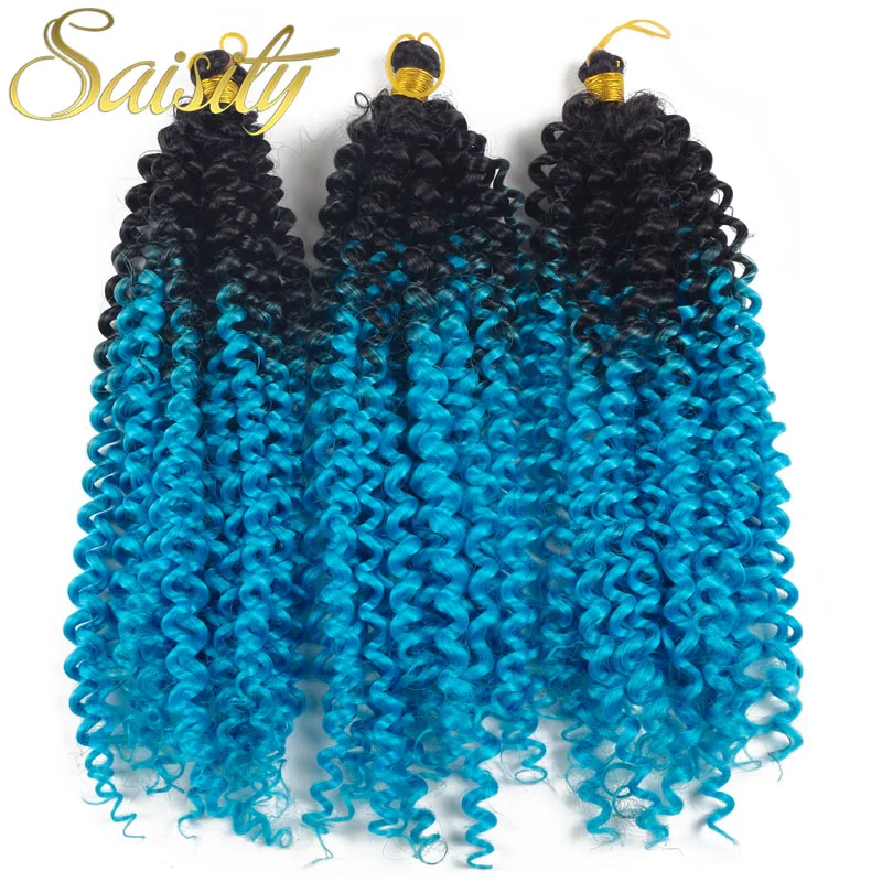 

Saisity Afro Kinky Curly Crochet Hair Extensions Crochet Braids Low Temperature Fiber Synthetic Braiding Hair Bulk