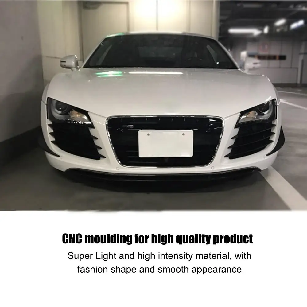 Для Audi R8 карбоновое волокно передний защитный спойлер R8 передний защитный лопасти для Audi R8 карбоновое волокно декоративный дефлектор бампер турбулент