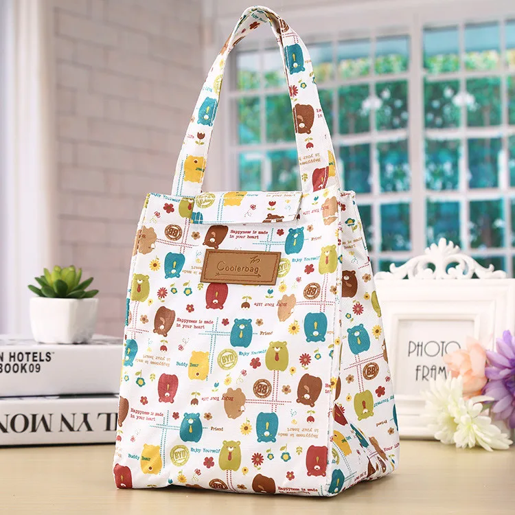 New Fashion Portable Insulated Canvas lunch Bag Thermal Food Picnic Lunch Bags for Women kids Men Cooler Lunch Box Bag