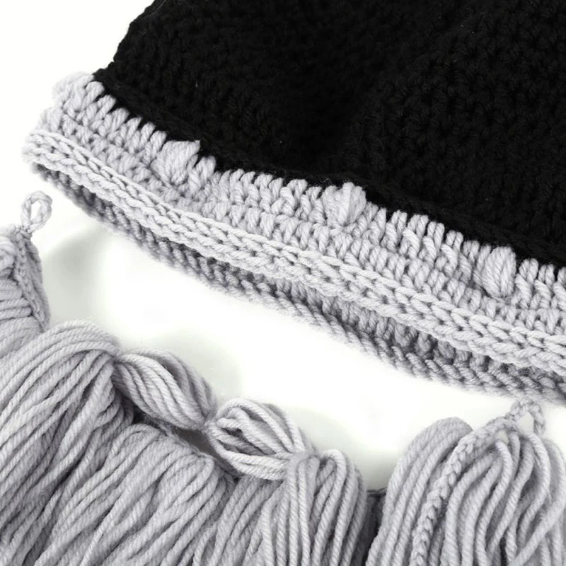 Мужская шапка Viking Beard вязаная крутая шапочка с рожком шапка для бороды веселые рождественские подарки забавная длинная шапка викинга ручной работы