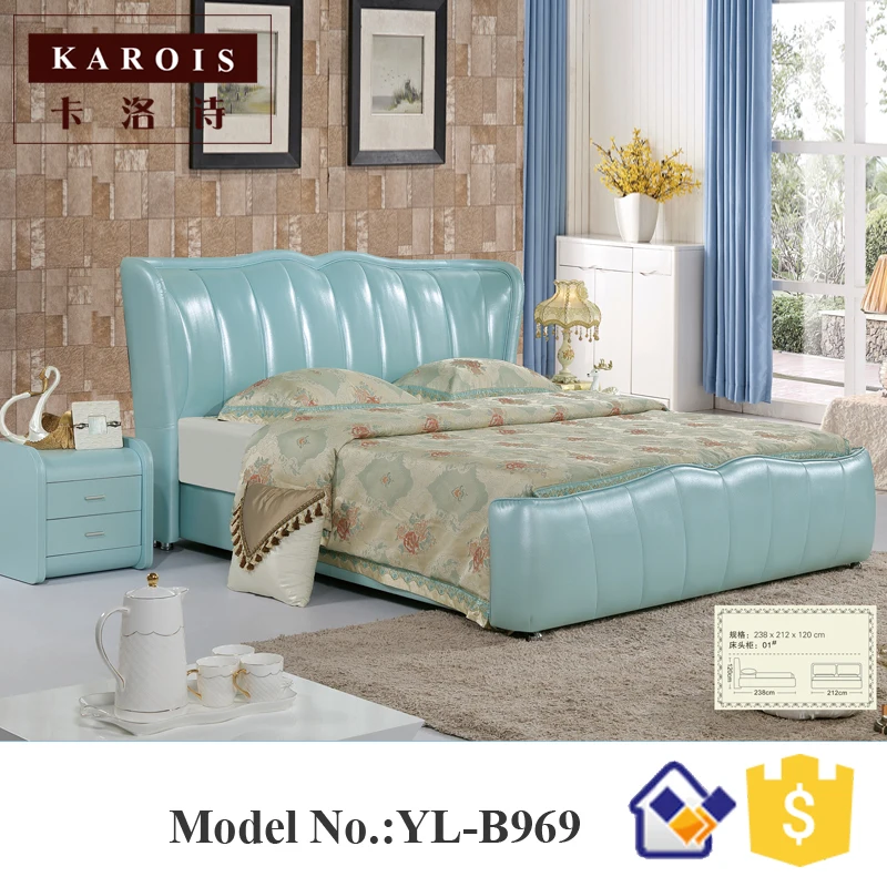 

Maharaja bedroom set furniture white luxury faux leather ultimate bed