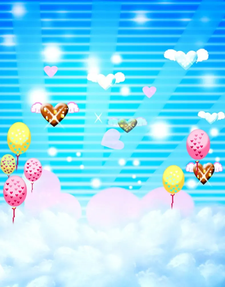 Белый облако сердце воздушный шар с дизайном «любовь» фотографии фоны реквизит для фотостудии фон 5x7ft